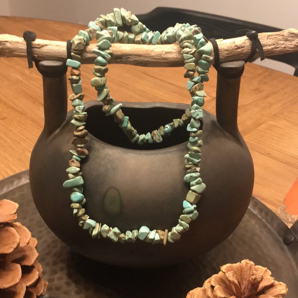 Turquoise necklace. Hangs 16 inches.